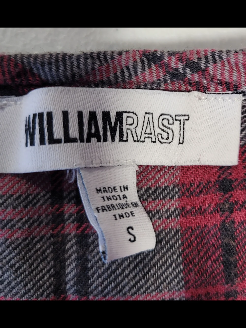 William Rast Red and Gray Plaid Shirt - Picture 2 of 3